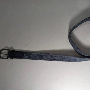 NEW- Mens Flag Ltd. Braided Weaver Belt Navy & White